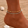 Fashionable Brass Double Layered Anklets with High-end Chain Design AF5904-1