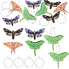 4 Pairs 4 Colors Butterfly Alloy & Acrylic Hoop Earrings EJEW-TA0001-88B-1