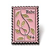 Rectangle Floral Stamp Enamel Pins JEWB-P034-B03-1