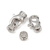 Brass Micro Pave Clear Cubic Zirconia Cord Ends KK-C136-01P-2