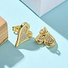 Brass Micro Pave Clear Cubic Zirconia Stud Earrings for Women EJEW-U034-01G-02-3