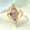 Brass Micro Pave Cubic Zirconia Cuff Rings for Women GG-CBA7610-11G-04-2