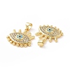 Brass Micro Pave Cubic Zirconia Pendants ZIRC-P106-24G-3