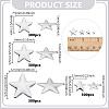 1200Pcs 4 Styles Aluminum Hotfix Iron On Star Studs FIND-NB0006-17P-2