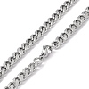 Non-Tarnish 201 Stainless Steel Cuban Link Chain Necklace with 304 Stainless Steel Clasps for Men Women NJEW-M194-01A-P-3