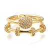 Adjustable Rack Plating Brass Micro Pave Cubic Zirconia Rings for Women RJEW-S244-01G-A-2