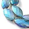 Electroplate Crystal Glass Horse Eye Beads Strands EGLA-F071B-06-3