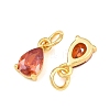 Brass Pave Cubic Zirconia Charms KK-K340-51G-07-2