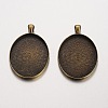 Oval Tibetan Style Alloy Big Pendant Cabochon Settings PALLOY-K109-39AB-NR-1