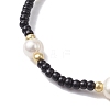 Glass Seed & Plastic Mushroom Beaded Stretch Bracelet for Women BJEW-JB10185-5