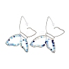 Butterfly Glass Beads Dangle Earrings for Girl Women EJEW-JE04658-01-4