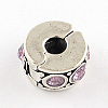 Brass Rhinestone European Clasps KK-N291-01AS-06-1