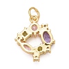 Rack Plating Brass Colorful Cubic Zirconia Pendants KK-M229-36G-2