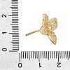 Brass Micro Pave Cubic Zirconia Stud Earring Findings with Loops CU-CBA1682-05G-3