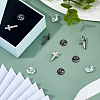 4Pcs Cross Brass Brooches JEWB-FH0001-69EB-4