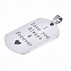 Non-Tarnish 201 Stainless Steel Quote Pendants STAS-T044-225P-3