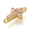 Brass Pave Cubic Zirconia Connector Charms KK-M101-03B-G02-2