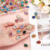 110Pcs 11 Colors Glass Rhinestone & Zinc Alloy Cabochons GLAA-GA0002-35-3