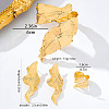 Leaf Iron Cuff Bangles & Rings & Stud Earrings Sets for Women WG5C6C1-01-4
