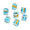 Silver Foil Glass Beads FOIL-D074-01C-2