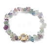 Natural Fluorite Chips Beads Stretch Bracelets BJEW-JB11245-04-2