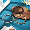 3Pcs 3 Styles 304 Stainless Steel Cuban Link Chain Bracelets BJEW-TAC0062-6
