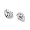 Brass Micro Pave Clear Cubic Zirconia Beads CU-CBA91C0-04P-2