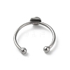 Non-Tarnish Adjustable 304 Stainless Steel Finger Rings Components STAS-K278-04A-P-3