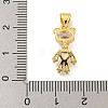 Bear Rack Plating Brass Micro Pave Cubic Zirconia Pendants KK-G513-18G-3