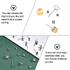 Unicraftale 60Pcs 6 Style 201 Stainless Steel Stud Earring Settings STAS-UN0031-15-4