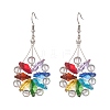 Natural Quartz Crystal & Glass Beaded Flower Dangle Earrings EJEW-JE05198-1