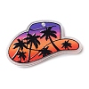 Printed Transparent Hawaii Theme Acrylic Pendants OACR-S045-02C-1