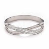 Crystal Rhinestone Infinity Hinged Bangle BJEW-G648-03P-1