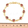 Brass Pave Cubic Zirconia Heart Flower Link Chain Bracelets for Women KK-CBA68DA-13G-01-4