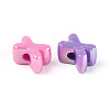 UV Plating Opaque Acrylic European Beads OACR-M027-03X-3