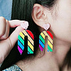 Heart & Pencil Acrylic Stud Dangle Earrings FS-WG3499D-08-2