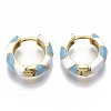 Brass Huggie Hoop Earrings EJEW-S209-04C-2