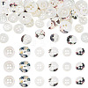 45Pcs 3 Styles 4-Holes Shell Buttons BUTT-TA0001-28-1