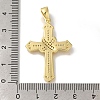 Cross Rack Plating Brass Micro Pave Clear Cubic Zirconia Pendant KK-U019-17G-01-3