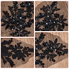 Gorgecraft 1 Pair 3D Flower Polyester Embroidery Sew on Appliques PATC-GF0001-37A-6