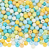 500Pcs Rubberized Style Imitated Silicone Acrylic Beads MACR-SP0001-07F-1