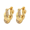 Brass Micro Pave Clear Cubic Zirconia Hoop Earrings EJEW-R025-16G-4