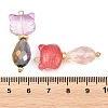 8Pcs Electroplate Glass Pendants PALLOY-JF03241-3