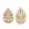 Brass Clear Cubic Zirconia Pendants ZIRC-Q021-025G-NF-2