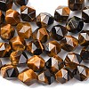 Faceted Natural Tiger Eye Beads Strands G-K066-01-8mm-01-2