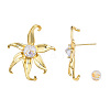 Cubic Zirconia Flower Stud Earrings EJEW-N011-63-3