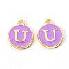 Golden Plated Alloy Enamel Charms ENAM-S118-10U-1