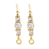 Brass Clear Cubic Zirconia Stud Earring Findings LS-KK-A238-02C-G-1