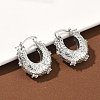 Brass Micro Pave Clear Cubic Zirconia Hoop Earrings EJEW-C181-07P-2