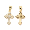Rack Plating Brass Micro Pave Clear Cubic Zirconia Charms ZIRC-C042-07G-2